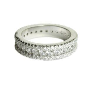 New sterling silver cz eternity band ring size 6